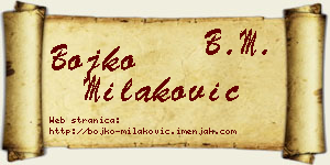 Bojko Milaković vizit kartica